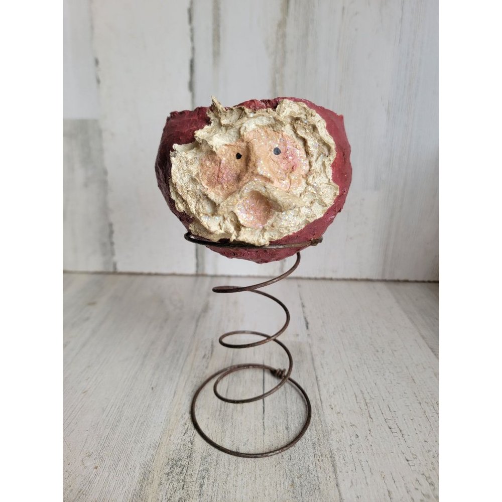 Unique glitter Santa Claus face spring home decor xmas vintage‎